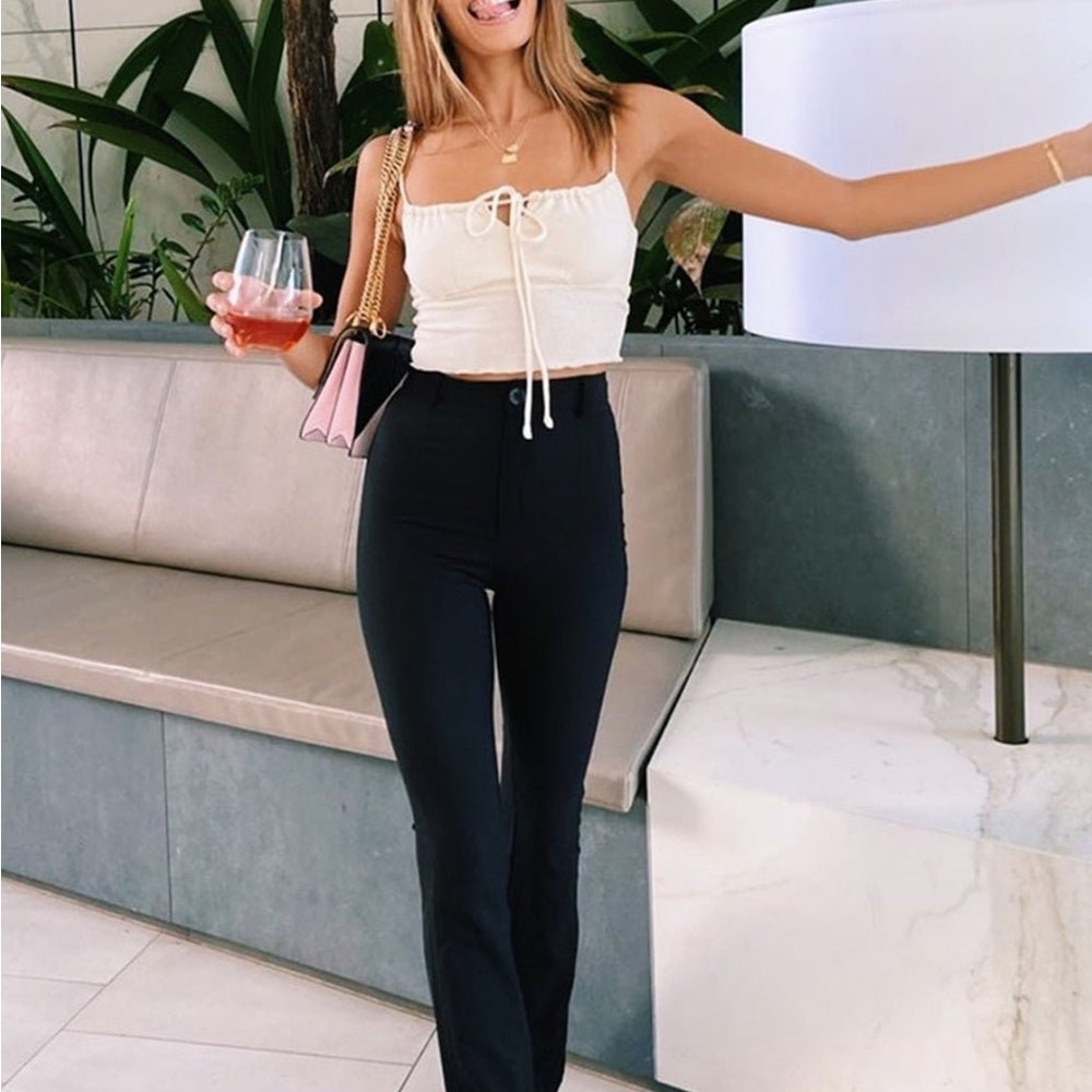 Verge girl to the bar black flare/bootcut pants high waist aus 8 Xs